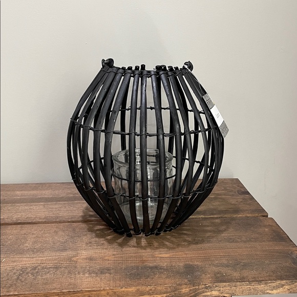 Black Rattan Lantern - Picture 3 of 7
